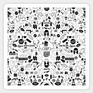 So Young So Good Black and White Skull Pop Culture Doodle Sticker